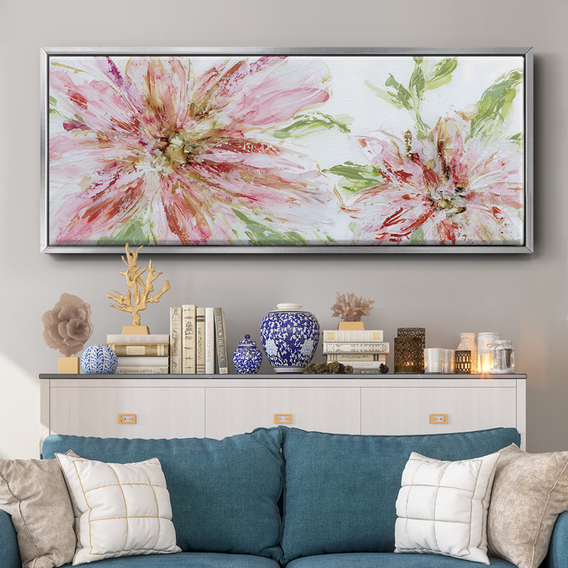 Floral Panache - toile encadrée, H 20 po x l 50 po