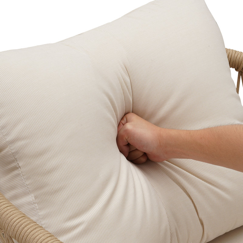 Dundesert Deep Seating Group with Cushions, White Frame/Beige Cushion 
