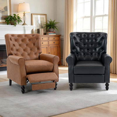 Amara 33" Genuine Leather Manual Recliner