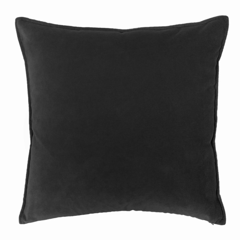 Franklin Washable Velvet Square Pillow Cover & Insert , 22"H x 22"W, Black