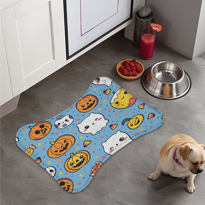 Charmant Haunts - 1 tapis d'alimentation en forme d'os, XL (18 po)