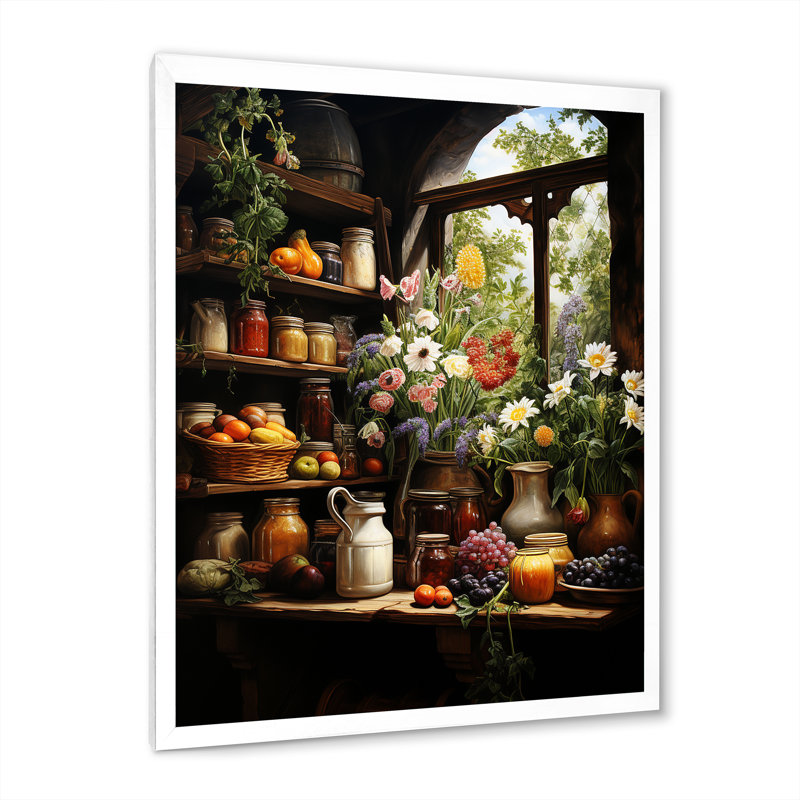" French Cheese Symphony II ", White Single Picture Framed, 20" H x 12" W x 1" D