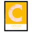 Cleveland Ohio United States City Map Yellow 1 Piece Single Picture Frame Wall Art