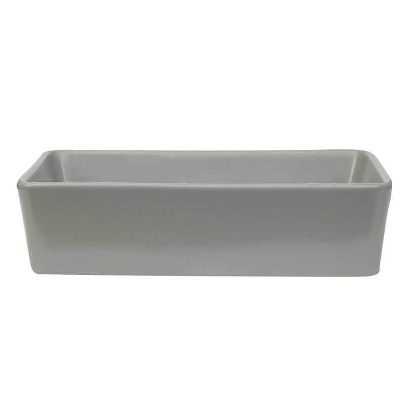 Lavabo de salle de bain vasque rectangulaire en porcelaine vitreuse Harmony, Vert mat clair