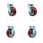 4 Piece Poly on Aluminum Caster Set with Ball Bearings