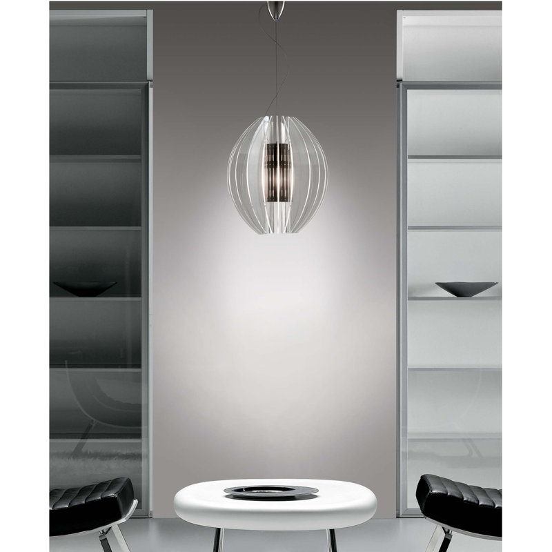 Mercer 1 - Light Brushed Nickel Pendant, Transparent