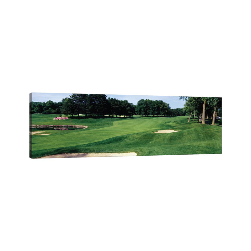 Trees In A Golf Course, Whirlpool Golf Course, Niagra Falls, Ontario, Canada by Panoramic Images - Wrapped Canvas Panoramic Gallery-Wrapped Canvas Giclée