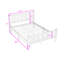 Lit plateforme en bois avec tête de lit, pied de lit et pieds centraux-512968581-512968583