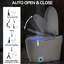 Toilette portative intelligente avec siège chauffant, chasse d'eau automatique et télécommande - Jet siphonique, batterie de secours, ouverture / fermeture d'eau chaude instantanée, séchage à l'air, jet de réglage de la température du siège pour