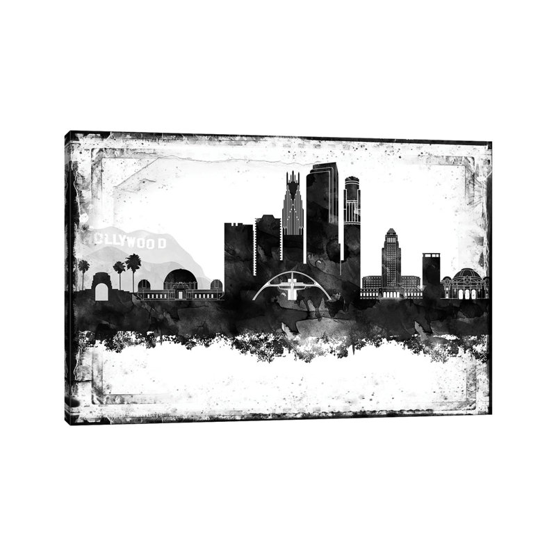 Los Angeles Skylines - Wrapped Canvas Print, 101.6 cm H x 66.04 cm W x 3.175 cm D
