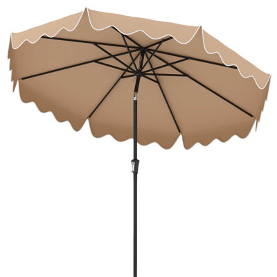 9 Ft Patio Umbrella 2-tier Market Table Umbrella With Sun-protective Canopy