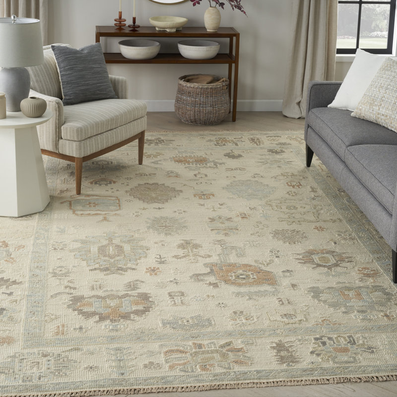 Tapis beige rétro 9 pi x 12 pi Nourison Whispers, Rectangle 9 pi x 12 pi