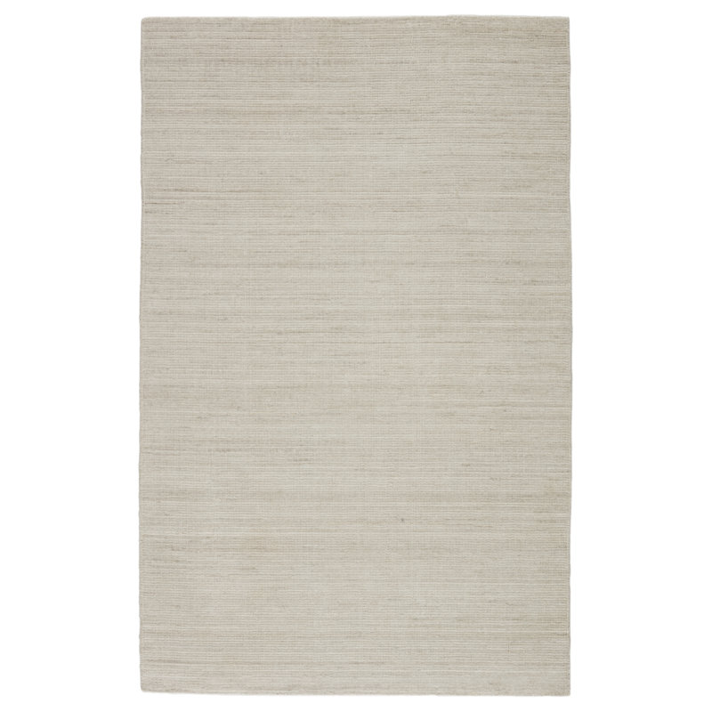 Hamburg Hand-Hoomed New Age 4' x 6' Polyester Area Rug in Light Gray, Rectangle 12' x 15'