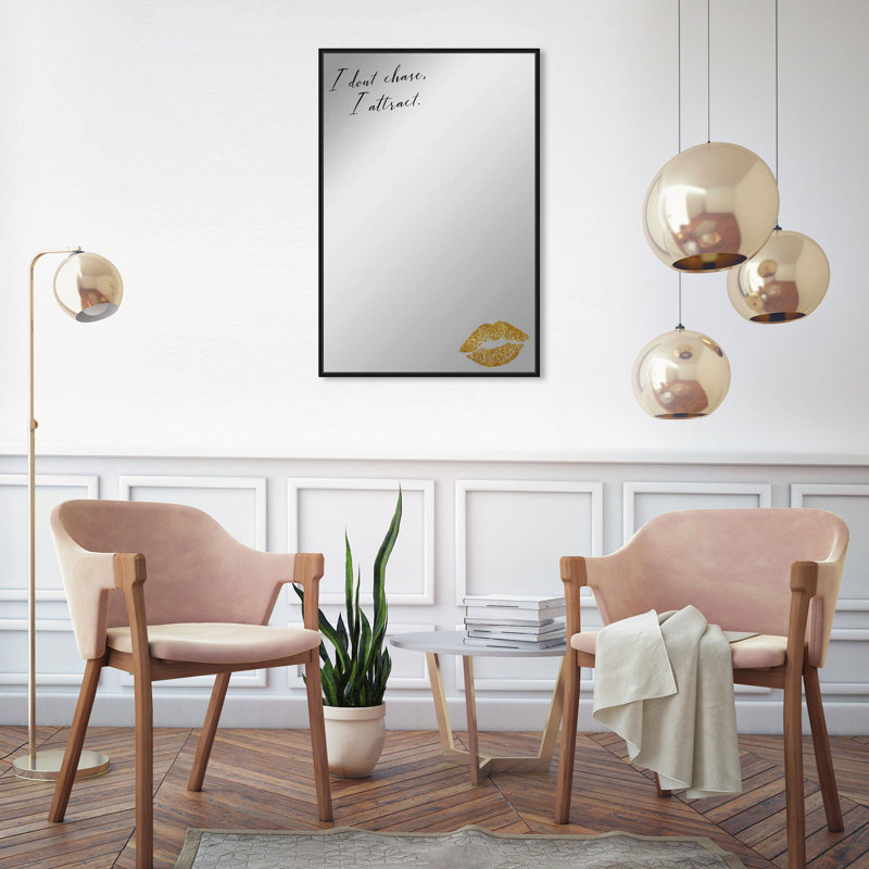 I Attract Fashion and Glam Framed Mirror by Oliver Gal, Black