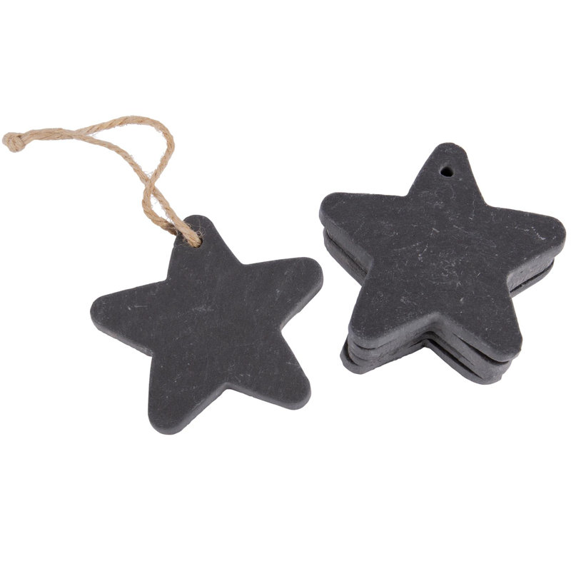 Nicola Spring - Slate Christmas Tree Decorations - 7 x 7.5cm - Star