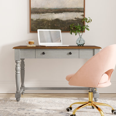 Avarie Solid Wood Writing Desk with Power Outlet