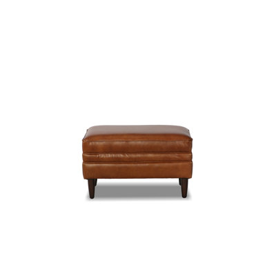 Ashtabula 100% Genuine Leather Ottoman 30.31"