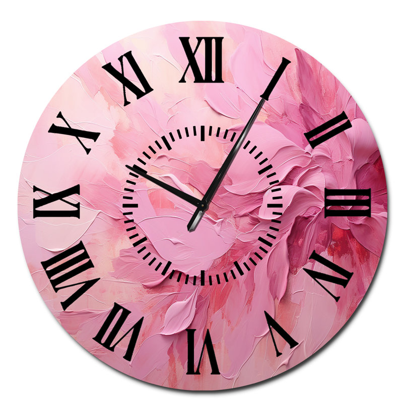 Horloge murale or et rose, Surdimensionné