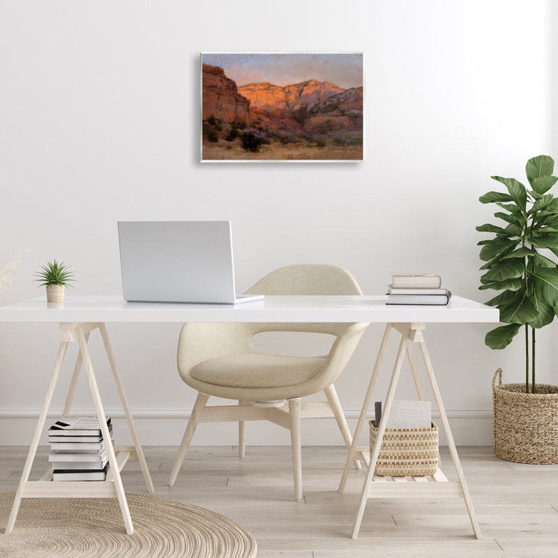 Art mural, "Canyon Cliff Landscape" par Christine Debrosky, H 13 po x l 19 po