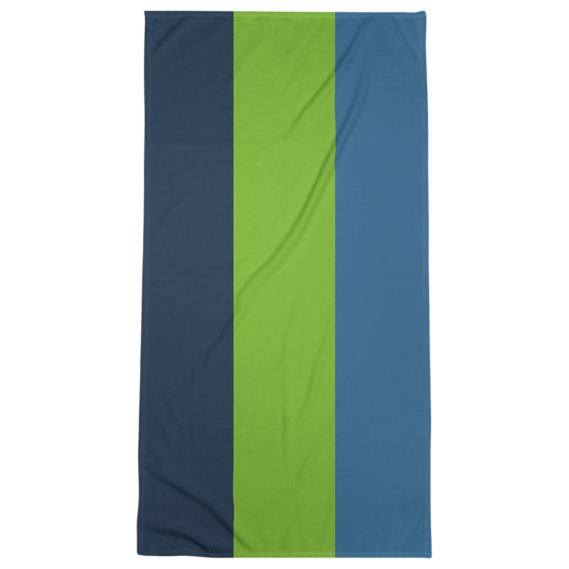 Cotton Blend Lightweight Bath Towel, Midnight Blue/Green/Blue