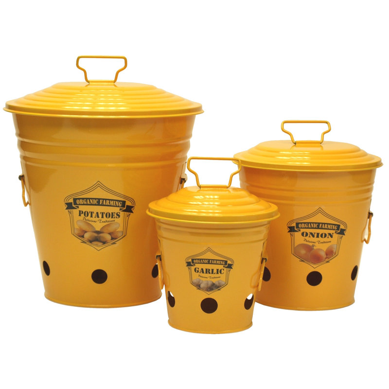 Set of 3 enamel kitchen containers