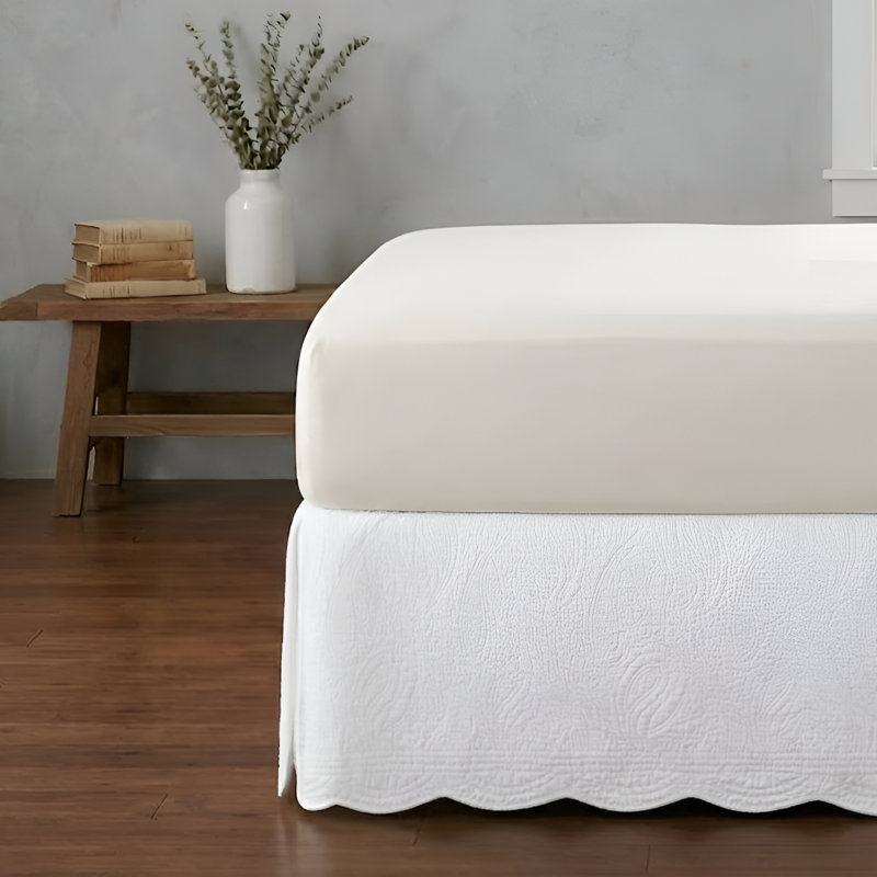 Tailored Bed Skirt, White, Queen