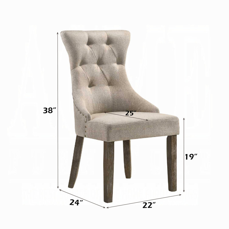 Chaise de salle à manger Anne (2 pièces), tissu