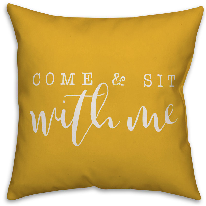  Housse et insert de coussin carré extérieur Come and Sit with Me, Jaune, H 18 po x l 18 po