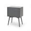  Table de bout moderne avec tablette de rangement ouverte et tiroir simple, pieds fuselés, table de canapé chic pour le salon, table de chevet décorative pour la chambre à coucher, gris