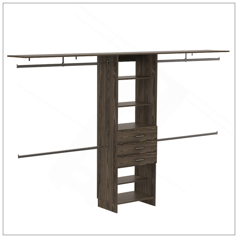 Closet System Pittsburg, Bedroom, Dark Walnut