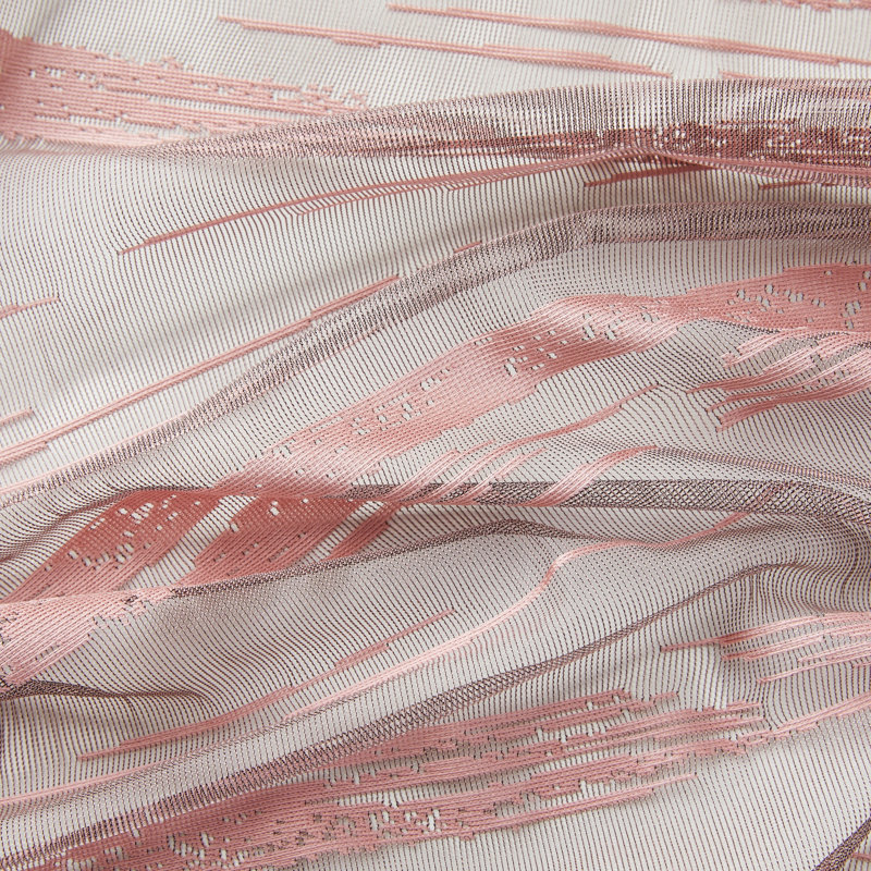 Broadway Striped Sheer Grommet Curtain Panel, Blush Pink, 54" W x 84" L