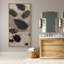 Encre à taches organiques sur fond quadrillé doux - grande impression sur toile encadrée pour chambre principale-277739333-277739338