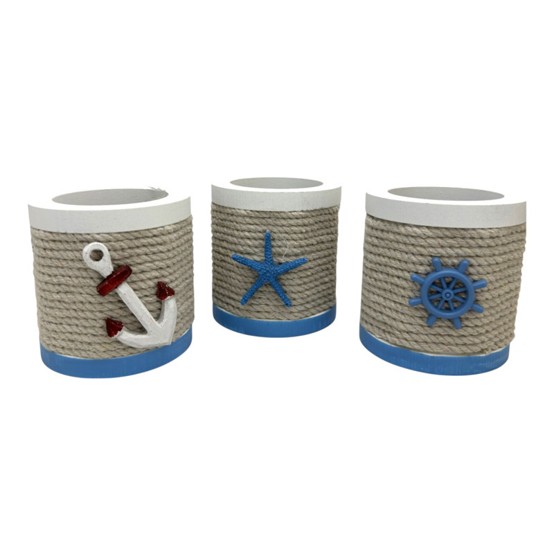 Assorted Beach Decor Round Trinket Holder