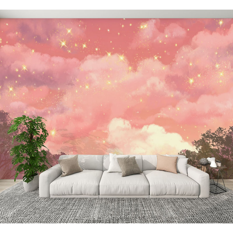 Papier peint autocollant Boho Clouds, L 144 po x l 100 po