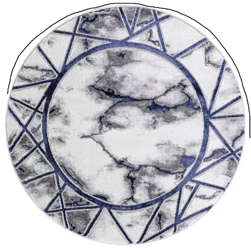 Abstract Area Rug, Round 120 cm