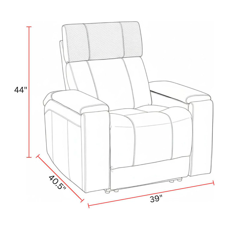 Danya Zero Gravity Power 3 Seat Home Theater Seating With 2 Wedges And Immersive Audio, Black Top Grain Leather