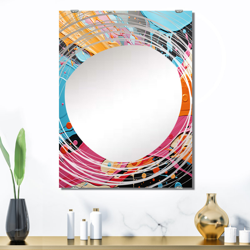Abstrait Pop Fusion I - Grand miroir mural Pop Art MIR135794, 32 po x 24 po