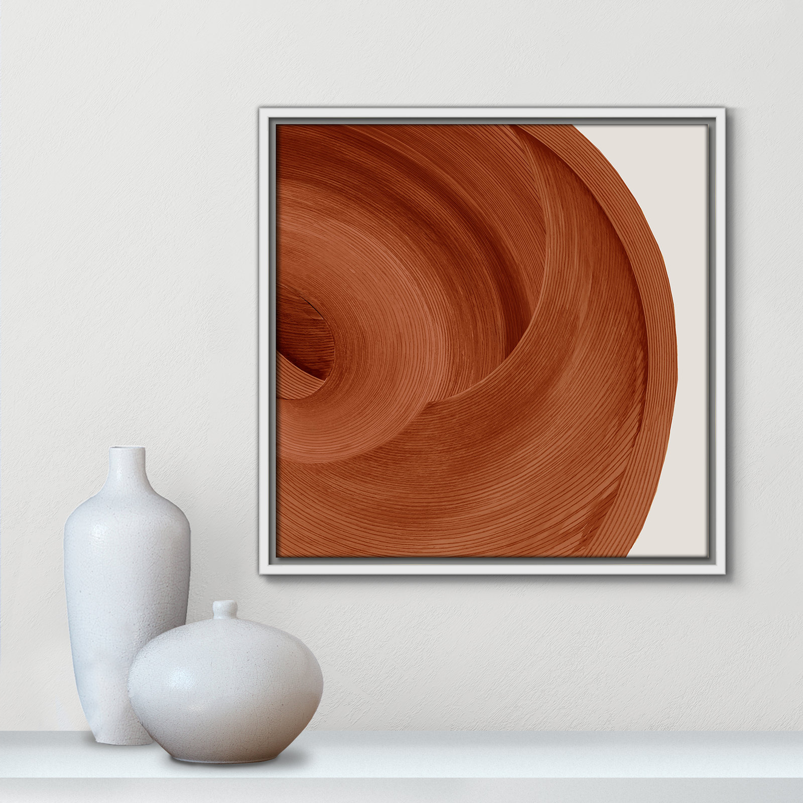 Affogato - Floater Frame Painting Print on Canvas, 17.5" H x 17.5" W x 2" D, White 