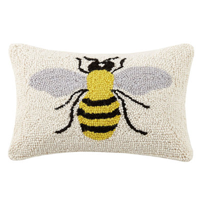 Bee Wool Hook Petite Size Throw Pillow - 8x12"