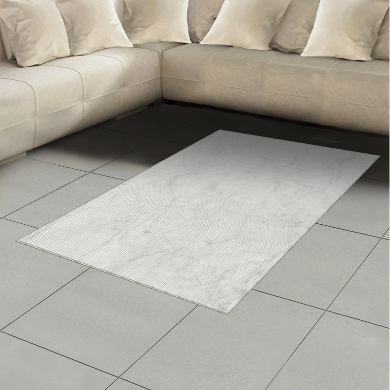 Tapis décoratif à longues fibres en polyester à haute densité de marbre, Rectangle 2 pi 7 po x 5 pi