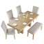 Ensemble de table de salle à manger en bois extensible 78,1 pouces pour 6 personnes, ensemble de table de cuisine avec banc et 4 chaises rembourrées, pour la cuisine, la salle à manger-514619646-514619641-514619637