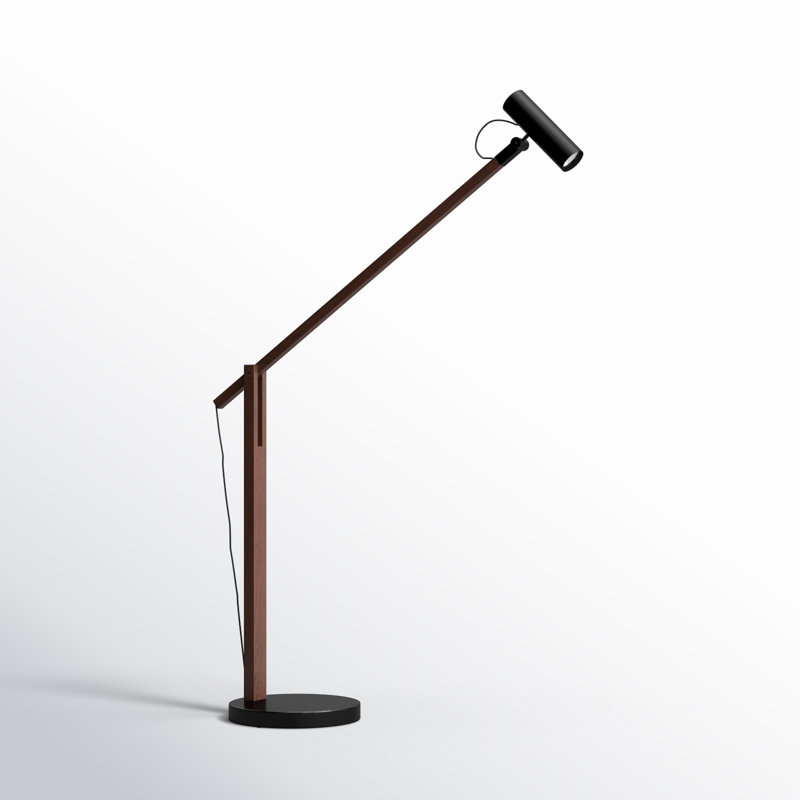 Lampe de bureau 32,5 po Dalila, Bois de noyer / noir