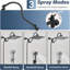 Black 10'' High Pressure Rainfall Shower Head Handheld Combo with Extension Arm-125202901