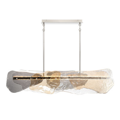 Grotto, Chandelier, 58", Polished Nickel, Mixed Glass