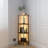4 Tier Corner Shelf With LED Light,Bookcase For Small Spaces