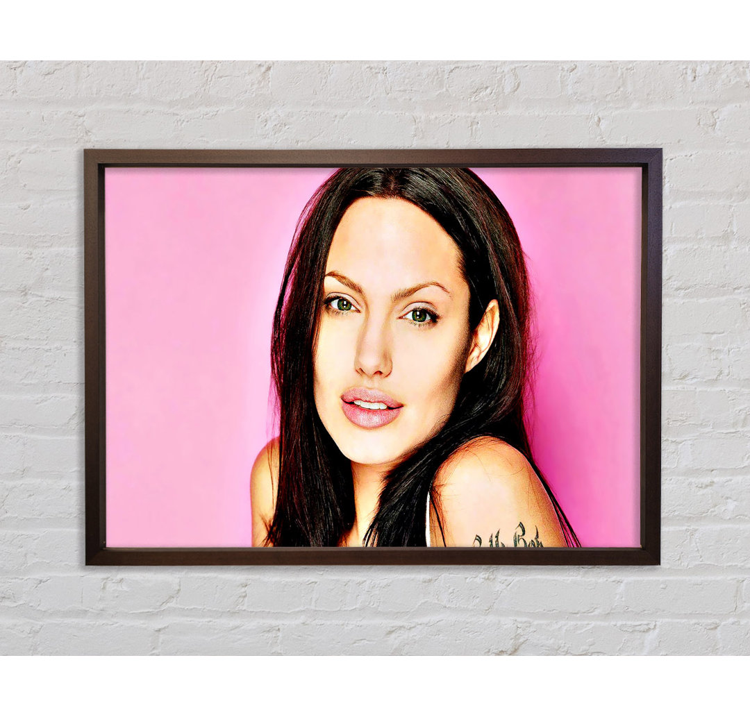 Angelina Jolie Pink - Einzelner Bilderrahmen Kunstdrucke auf Leinwand