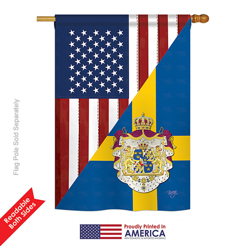 Drapeau de maison / jardin en polyester 2 faces American American Friendship, H 40 po x l 28 po