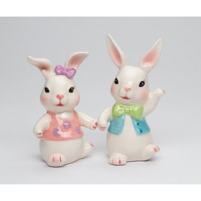 Dancing Easter Bunny Salt And Pepper Shaker Set