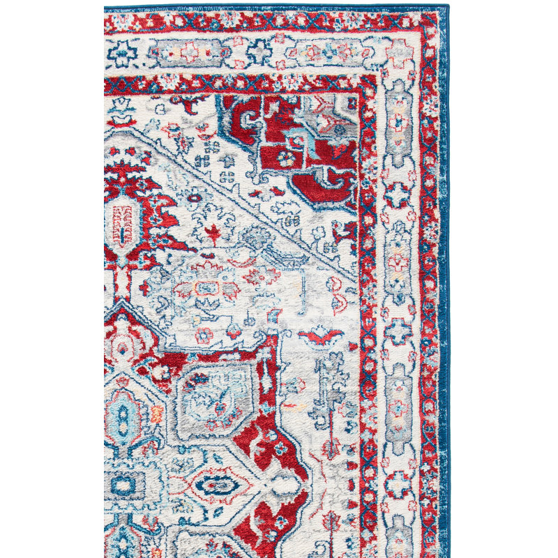 Tapis ivoire / rouge Aveon 852, Rectangle 4 pi x 6 pi