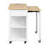 Îlot de cuisine roulant de 47 pouces avec salle à manger extensible, placage en bois d'hévéa, tablettes intérieures réglables, 2 tables de salle à manger verrouillables, support de rangement interne, prise de courant, armoire à tiroirs, blanc, idéal-914364058